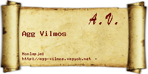 Agg Vilmos névjegykártya